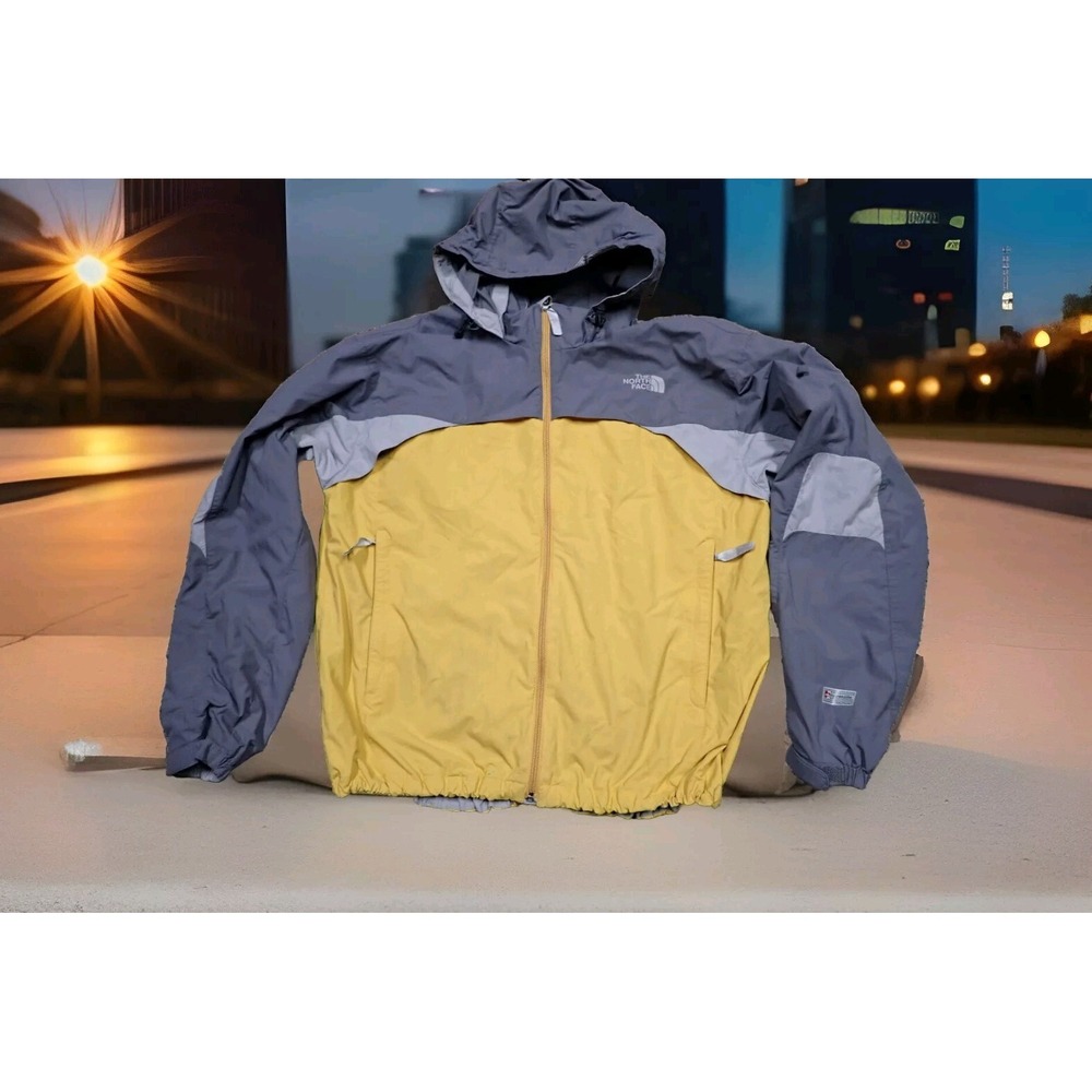 The North Face Hydrenalite Jacket Mens Large Yellow Grey Excellent Windbreaker